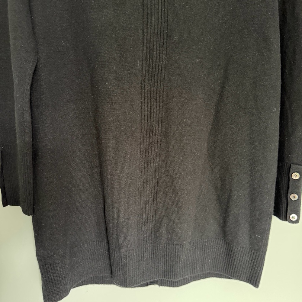 NWT Pure Collection 90 Wool 10 Cashmere Black Longline Cardigan Sweater Minimal - Picture 10 of 15